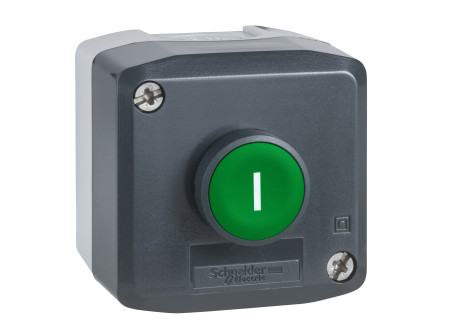 Schneider XALD102E - Tokozott nyomógomb, 1 nyomógomb zöld