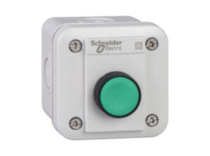 Schneider XALE1011 - Tokozott nyomógomb, zöld