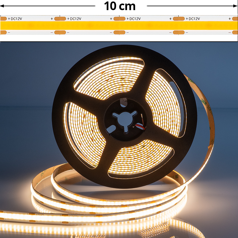 COB LED szalag beltéri 320 LED/m (12 Volt) - természetes fehér CRI=90