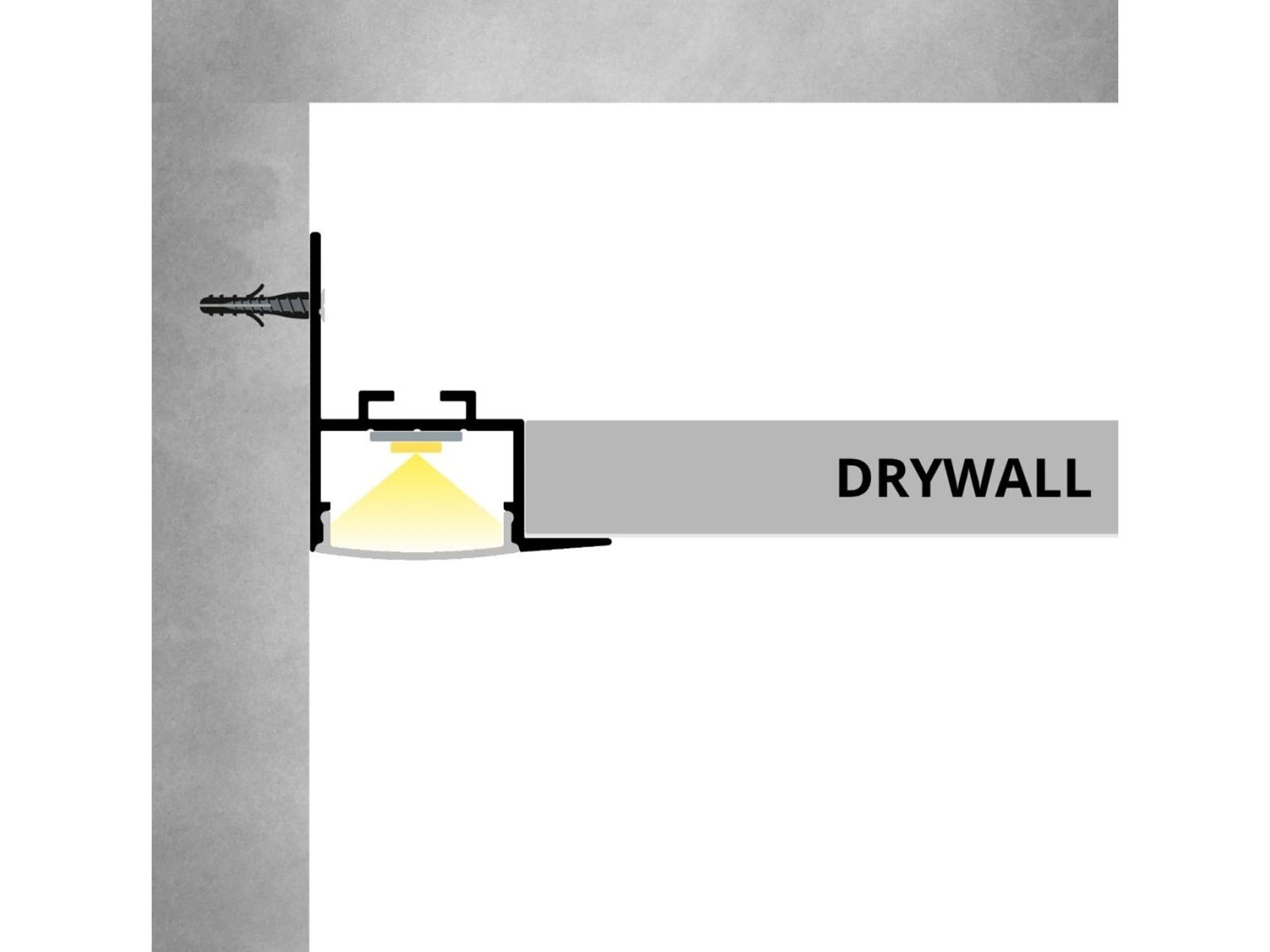 ALP-032 Ezüst - Gipszkartonba süllyeszthető alu profil LED szalaghoz (Átlátszó búrával) - Image 2